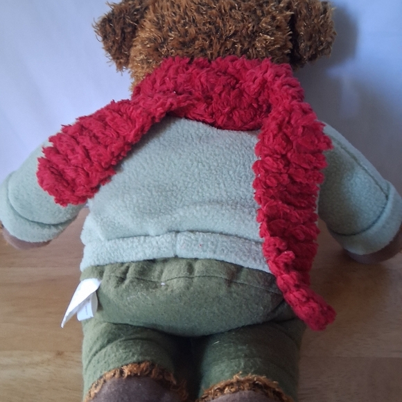 Plush Teddy Bear with Red Scarf and Mittens - Picture 6 of 6